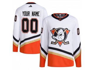 Custom Anaheim Ducks White Reverse Retro 2.0 Jersey