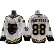 Boston Bruins #88 David Pastrnak Whtie 2022/23 Reverse Retro Jersey