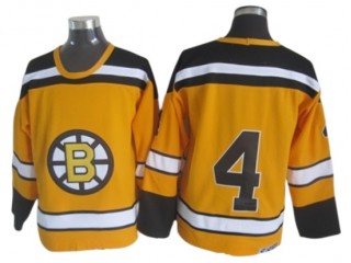 Boston Bruins #4 Bobby Orr Yellow 1960's Vintage CCM Jersey