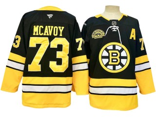 Boston Bruins #73 Charlie McAvoy Black Alternate 100th Anniversary Jersey