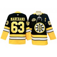 Boston Bruins #63 Brad Marchand Black Alternate 100th Anniversary Jersey