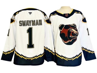 Boston Bruins #1 Jeremy Swayman 2024 White Special Edition 2.0 Jersey