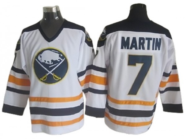 Buffalo Sabres #7 Rick Martin White Vintage CCM Jersey