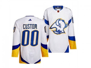 Custom Buffalo Sabres White Reverse Retro 2.0 Jersey