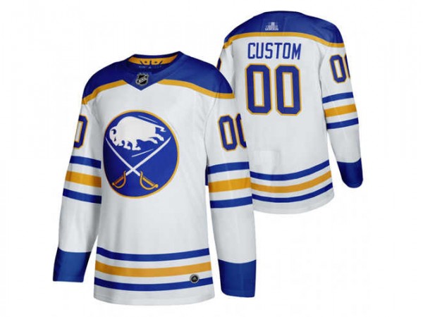 Custom Buffalo Sabres White Away Jersey