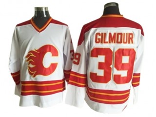 Calgary Flames #39 Doug Gilmour White 1989 Vintage CCM Jersey