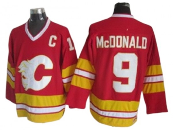 Calgary Flames #9 Lanny McDonald Red 1989 Vintage CCM Jersey