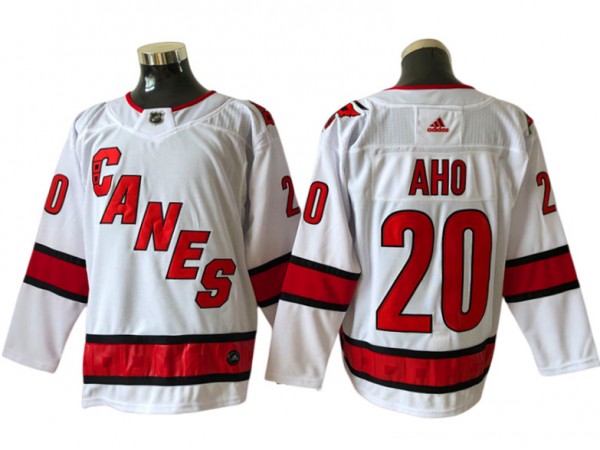 Carolina Hurricanes #20 Sebastian Aho White Away Jersey