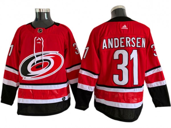 Carolina Hurricanes #31 Frederik Andersen Red Home Jersey