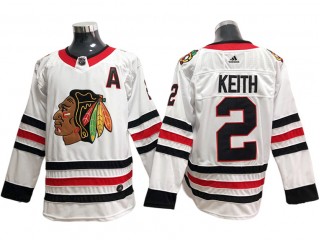 Chicago Blackhawks #2 Duncan Keith White Away Jersey