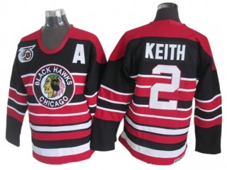 Chicago Blackhawks #2 Duncan Keith Black 1940's CCM Vintage 75th Jersey