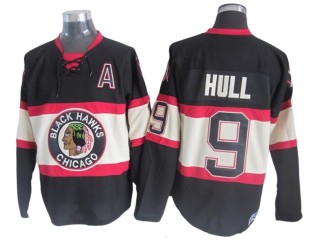 Chicago Blackhawks #9 Bobby Hull Black 1930's CCM Vintage Jersey