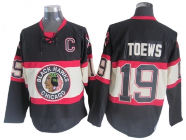 Chicago Blackhawks #19 Jonathan Toews Black 1930's CCM Vintage Jersey