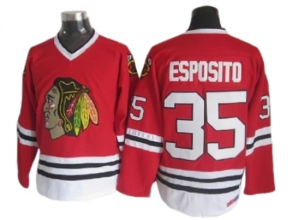 Chicago Blackhawks #35 Tony Esposito Vintage CCM Jersey - Red