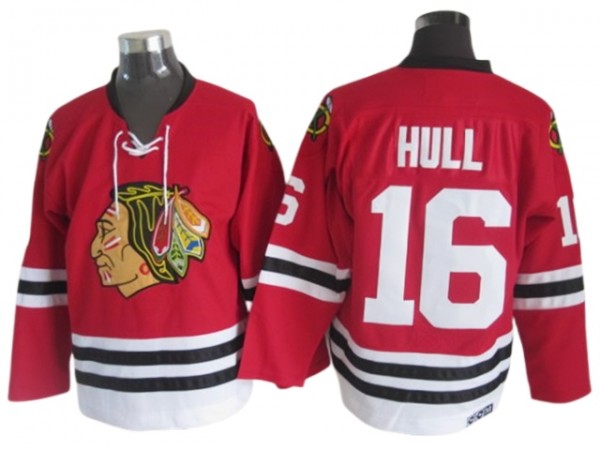 Chicago Blackhawks #16 Dennis Hull 1963 Vintage CCM Jersey - Red/White 