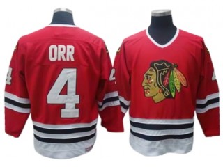 Chicago Blackhawks #4 Bobby Orr Vintage CCM Jersey - Red/White/Black