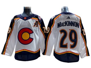 Colorado Avalanche #29 Nathan MacKinnon White Reverse Retro 2.0 Jersey