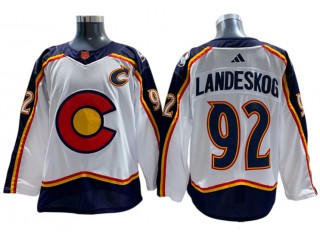 Colorado Avalanche #92 Gabriel Landeskog White 2022/23 Reverse Retro Jersey