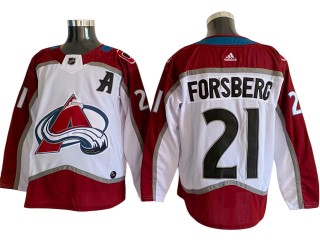 Colorado Avalanche #21 Peter Forsberg White Jersey