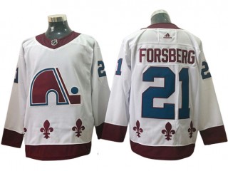 Colorado Avalanche #21 Peter Forsberg White Reverse Retro Jersey