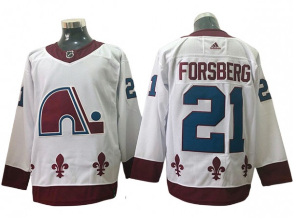 Colorado Avalanche #21 Peter Forsberg White Reverse Retro Jersey