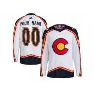 Custom Colorado Avalanche White Reverse Retro 2.0 Jersey