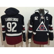 Colorado Avalanche #92 Gabriel Landeskog Navy Hoodie