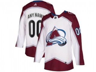 Custom Colorado Avalanche White Away Jersey