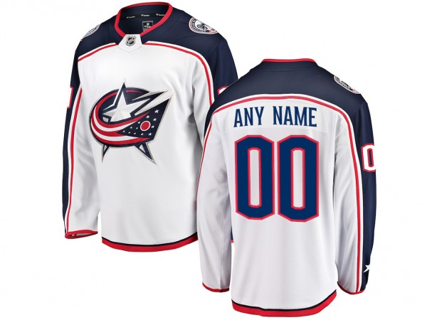 Custom Columbus Blue Jackets White Away Jersey