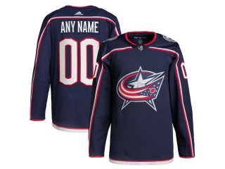 Custom Columbus Blue Jackets Navy Home Jersey