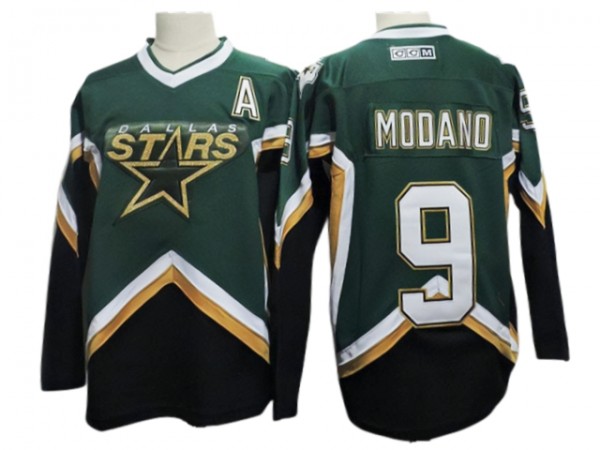 Dallas Stars #9 Mike Modano 2000's Vintage CCM Jersey - Green/White