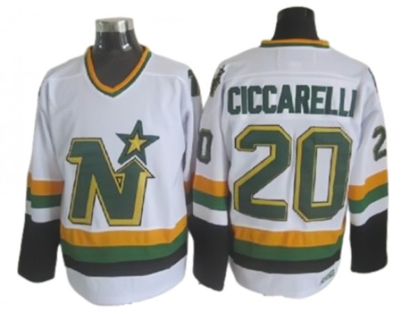 Dallas Stars #20 Dino Ciccarelli 1980's Vintage CCM Jersey - Green/White