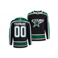 Custom Dallas Stars Black Reverse Retro 2.0 Jersey