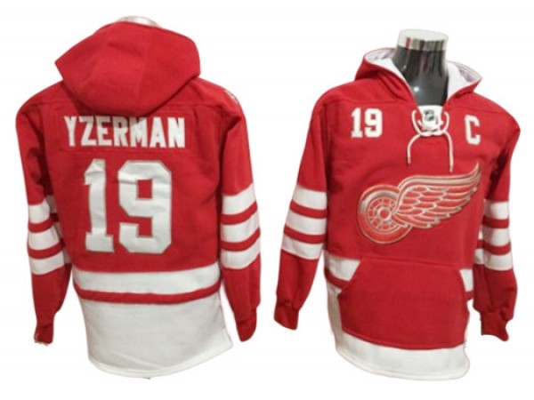 Detroit Red Wings #19 Steve Yzerman Hoodie - Red/White