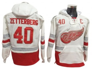 Detroit Red Wings #40 Henrik Zetterberg Hoodie - Red/White