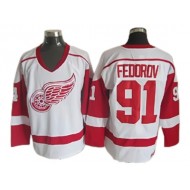 Detroit Red Wings #91 Sergei Fedorov 2002 Vintage CCM Jersey - Red/White