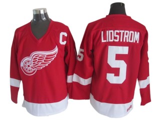 Detroit Red Wings #5 Nicklas Lidstrom 2002 Vintage CCM Jersey - Red/White