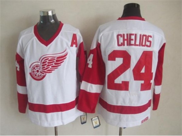 Detroit Red Wings #24 Chris Chelios 2002 Vintage CCM Jersey - Red/White