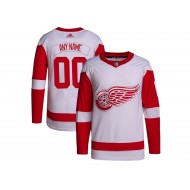 Custom Detroit Red Wings White Home Jersey