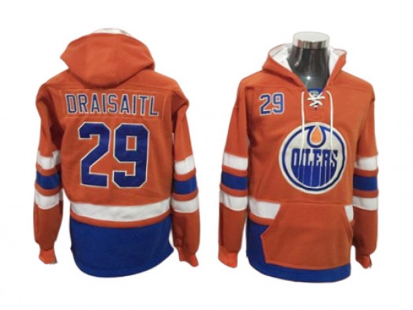 Edmonton Oilers #29 Leon Draisaitl Orange Hoodie