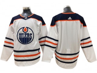 Edmonton Oilers Blank White Away Jersey