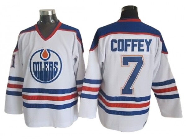 Edmonton Oilers #7 Paul Coffey Vintage CCM Jersey - Blue/White