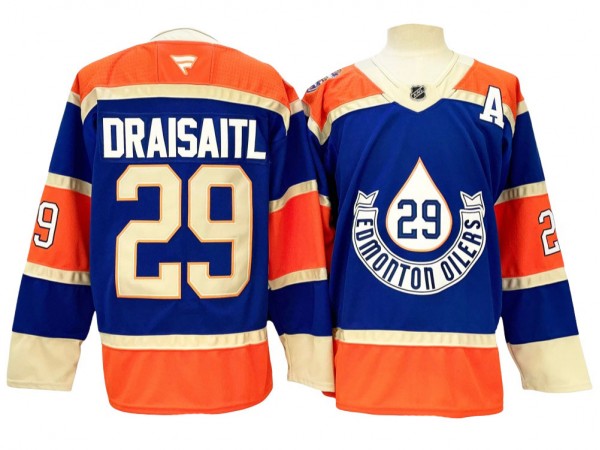 Edmonton Oilers #29 Leon Draisaitl 2024 Blue Heritage Classic Jersey