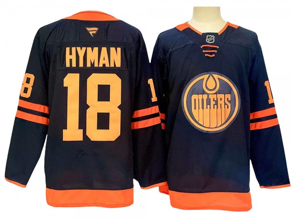 Edmonton Oilers #18 Zach Hyman 2024 Navy Alternate Jersey