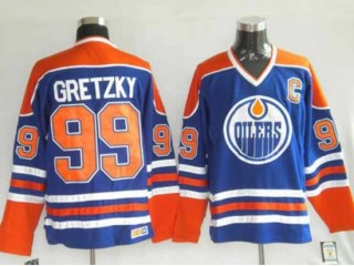 Edmonton Oilers #99 Wayne Gretzky Vintage CCM Jersey - Blue/White