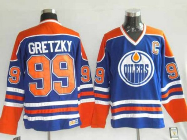 Edmonton Oilers #99 Wayne Gretzky Vintage CCM Jersey - Blue/White