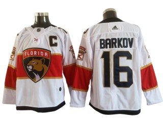 Florida Panthers #16 Aleksander Barkov White Away Jersey