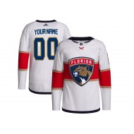 Custom Florida Panthers White Away Jersey