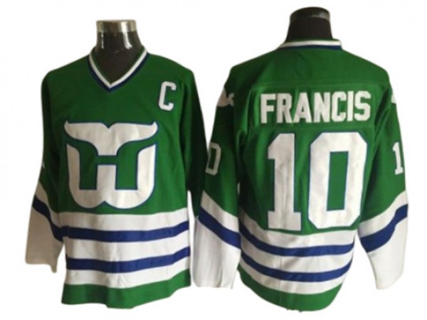 Hartford Whalers #10 Ron Francis 1984 Vintage CCM Jersey - Green/Black