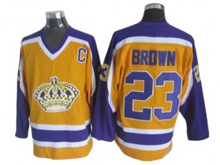 Los Angeles Kings #23 Dustin Brown 1980 Vintage CCM Jersey  -Yellow